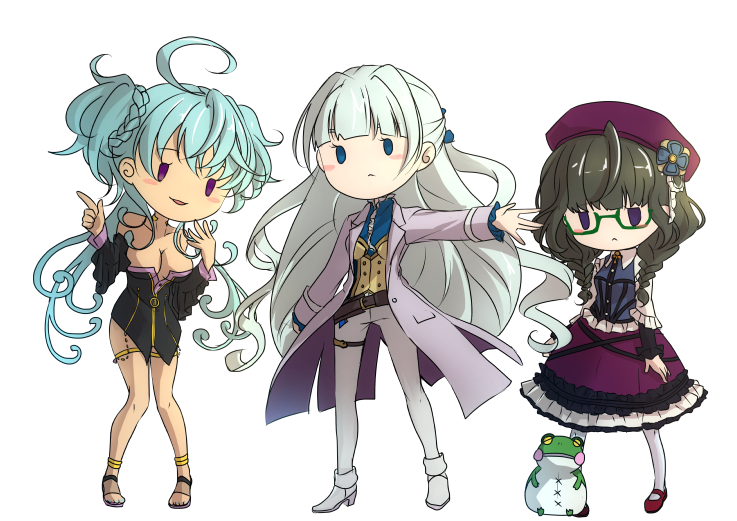 cagliostro, prelati, and saint-germain (senki zesshou symphogear) drawn by tamae_(pixiv40276)