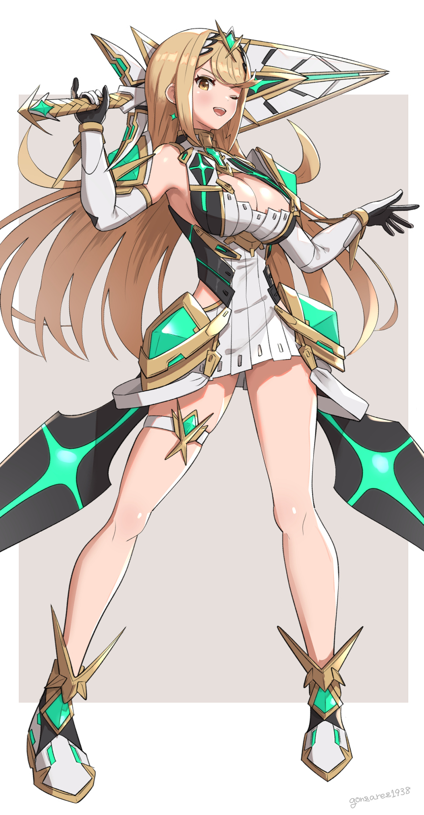 mythra (xenoblade chronicles and 1 more) drawn by gonzarez