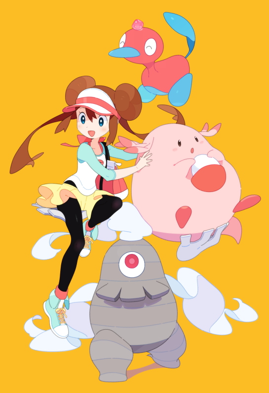 rosa, chansey, porygon2, and dusclops (pokemon and 1 more) drawn by feille
