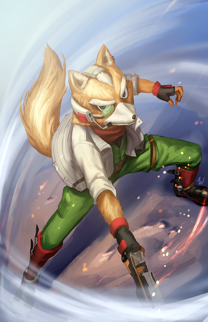 fox mccloud (super smash bros. and 1 more) drawn by athenawyrm