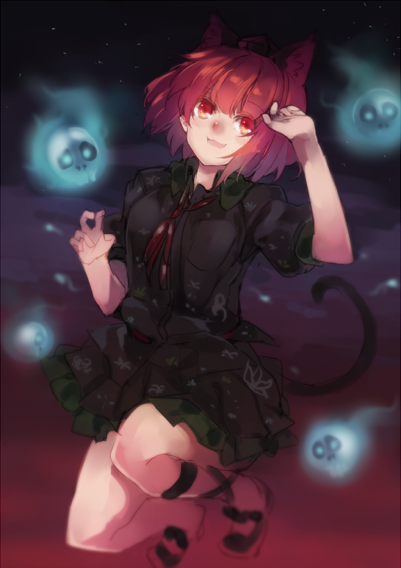 shameimaru aya and kaenbyou rin (touhou) drawn by ken_(coffee_michikusa)