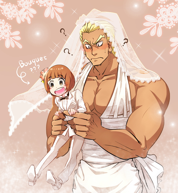 mankanshoku mako and gamagoori ira (kill la kill) drawn by jinjin_(wildginseng)
