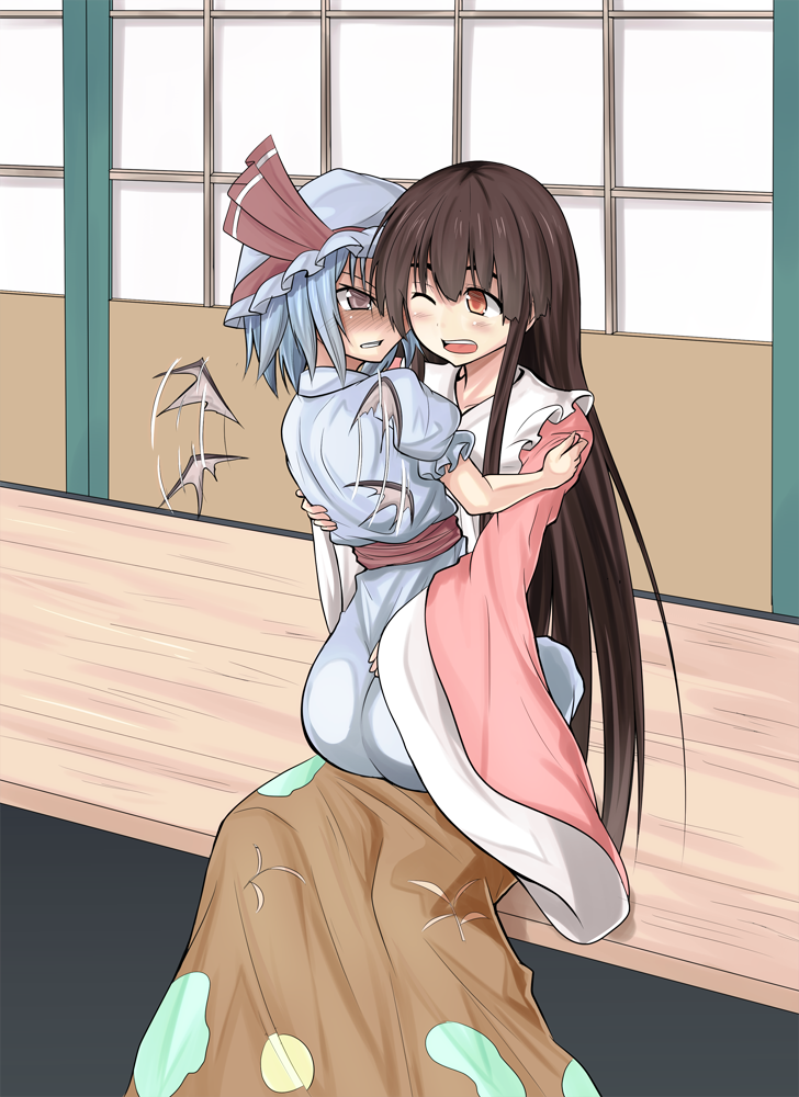 remilia scarlet and houraisan kaguya (touhou) drawn by shamisen_(syami_sen)
