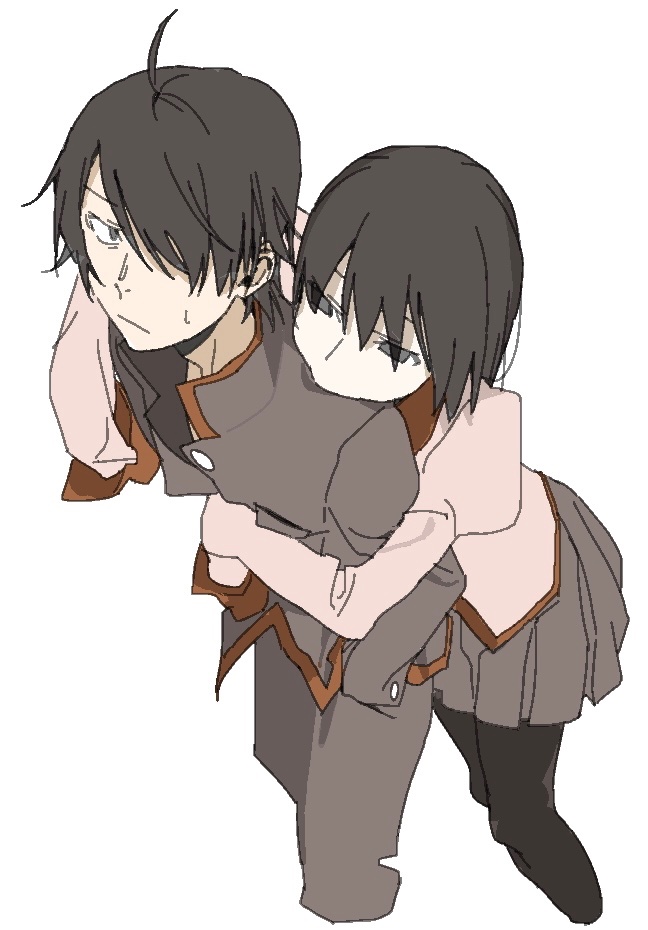 araragi koyomi and oshino ougi (monogatari) drawn by ichisannyonn