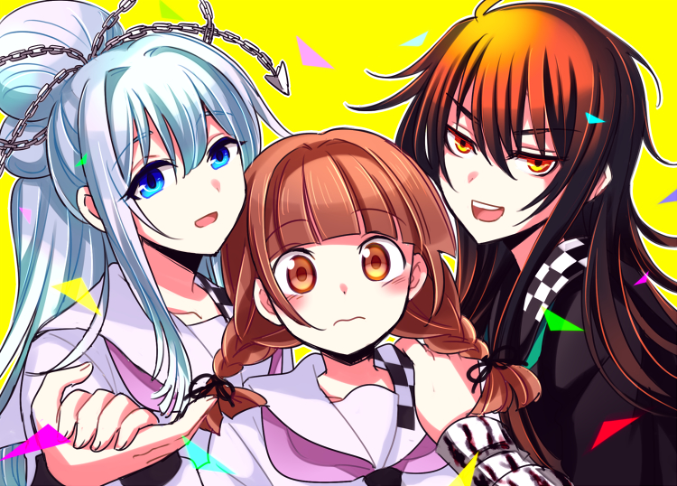 kamio yui and ebisuno nao (kamio yui wa kami wo yui) drawn by aosa_(michikusakan)