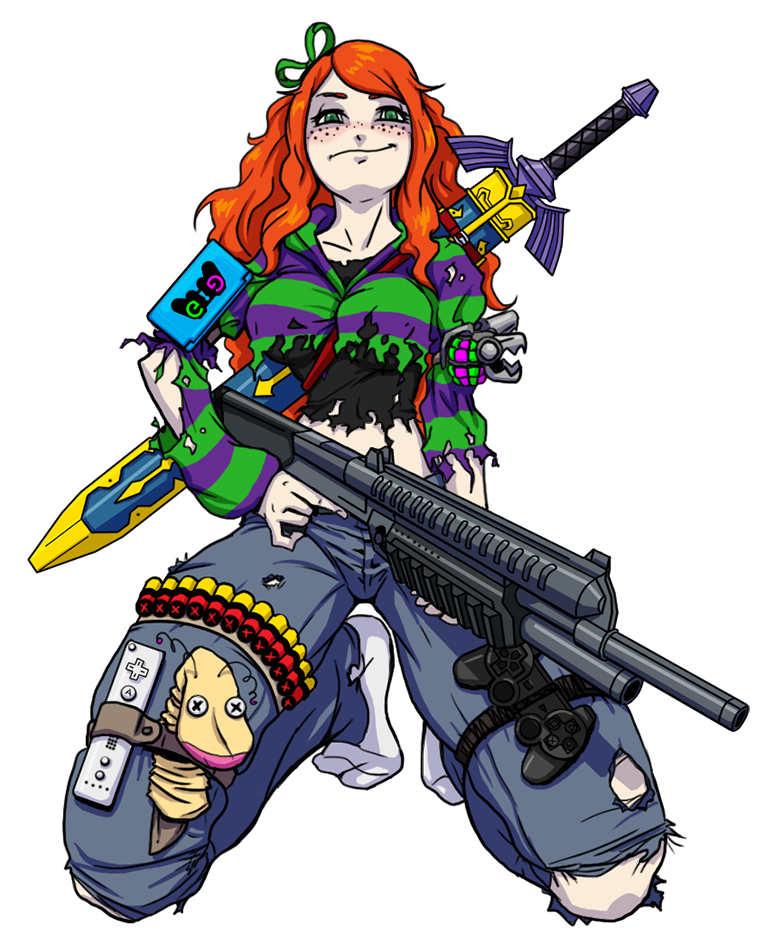 vivian james and kotaku-tan (the legend of zelda and 3 more) drawn by peta_fraser