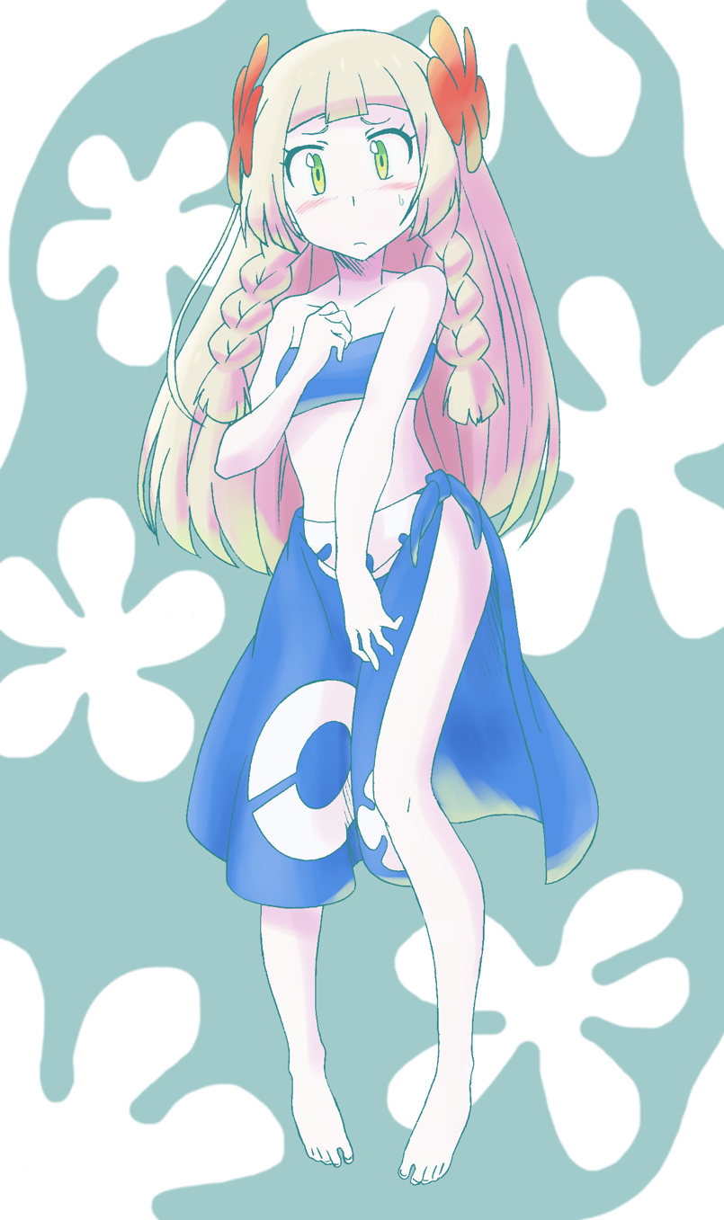 lillie and phoebe (pokemon and 3 more) drawn by nomura_(buroriidesu)