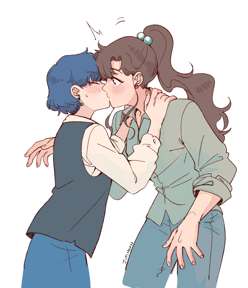 mizuno ami and kino makoto (bishoujo senshi sailor moon) drawn by ticcy