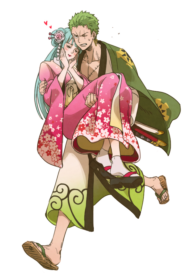 roronoa zoro and kouzuki hiyori (one piece) drawn by xuan_zhi_yue_ying
