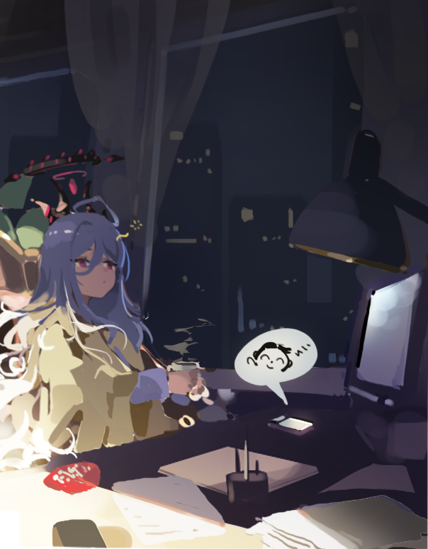 sensei, doodle sensei, and hina (blue archive) drawn by siguma_(13238772100)