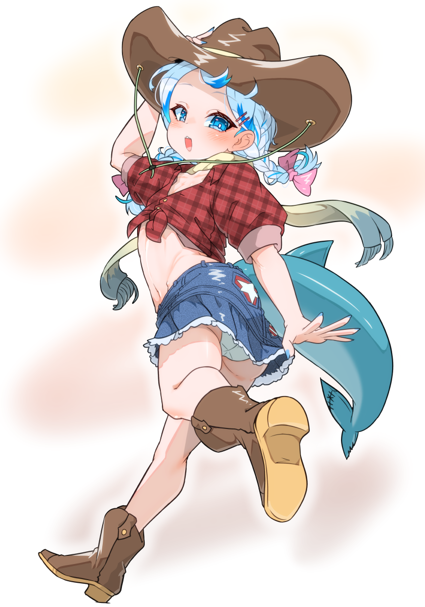gawr gura (hololive and 1 more) drawn by moral_cacoethes