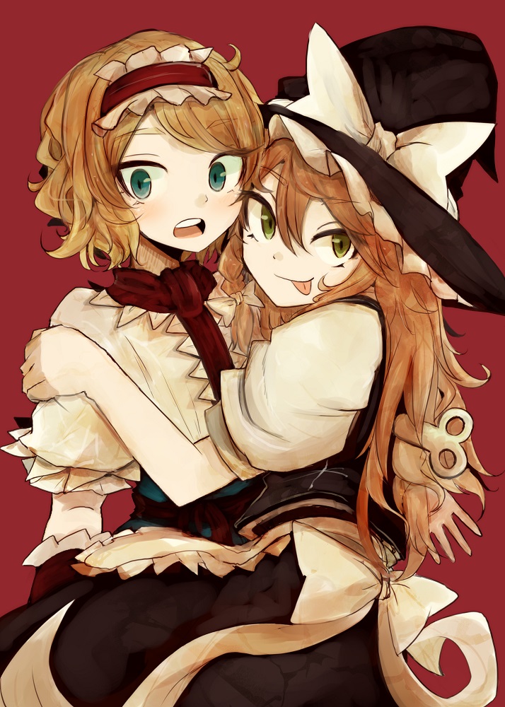 kirisame marisa and alice margatroid (touhou) drawn by necro_(nekurodayo)