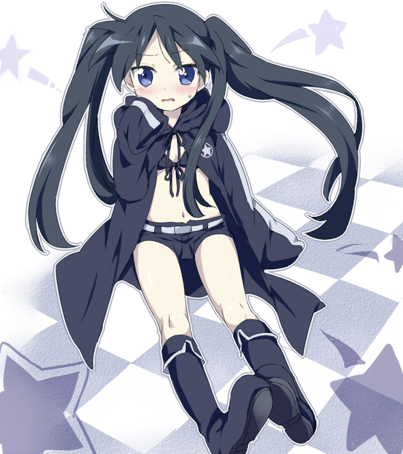 hiiragi kagami and black rock shooter (lucky star and 1 more) drawn by maruki_(punchiki)