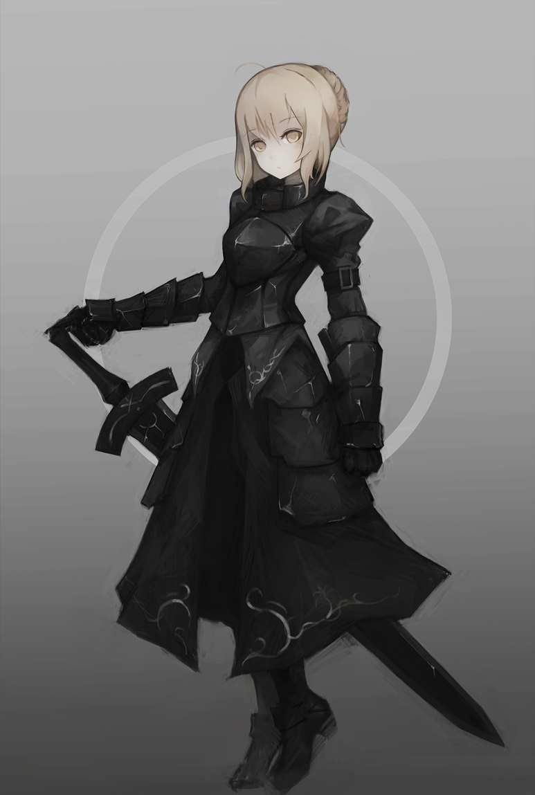 artoria pendragon and saber alter (fate and 2 more) drawn by gyup