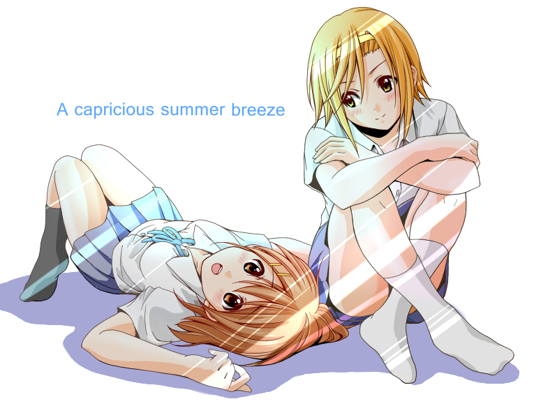 hirasawa yui and tainaka ritsu (k-on!) drawn by sawanatsu_mikan