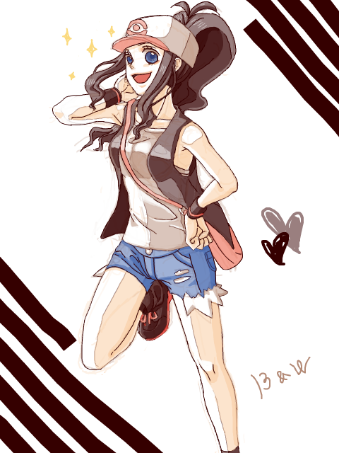 hilda (pokemon and 1 more) drawn by h2_(tegaki)