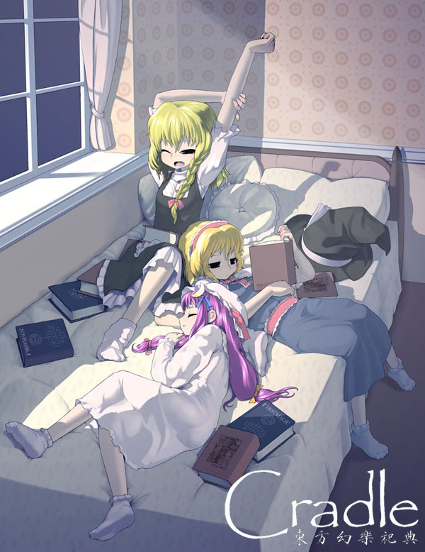 kirisame marisa, alice margatroid, and patchouli knowledge (touhou and 1 more) drawn by x6suke