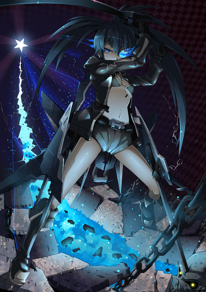 black rock shooter and stella (black rock shooter) drawn by sirills
