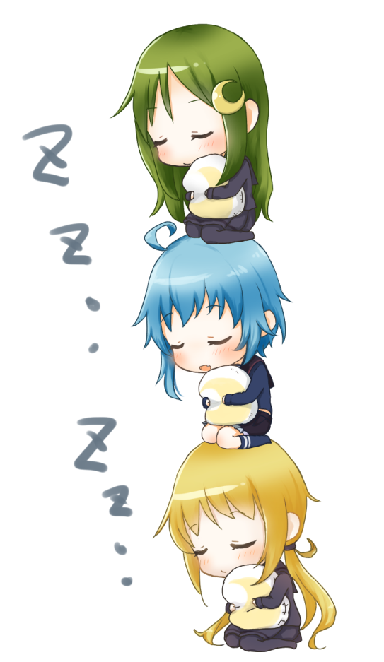 satsuki, nagatsuki, and minazuki (kantai collection) drawn by nuno_(pppompon)