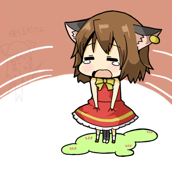 hakurei reimu and chen (touhou) drawn by kawatori