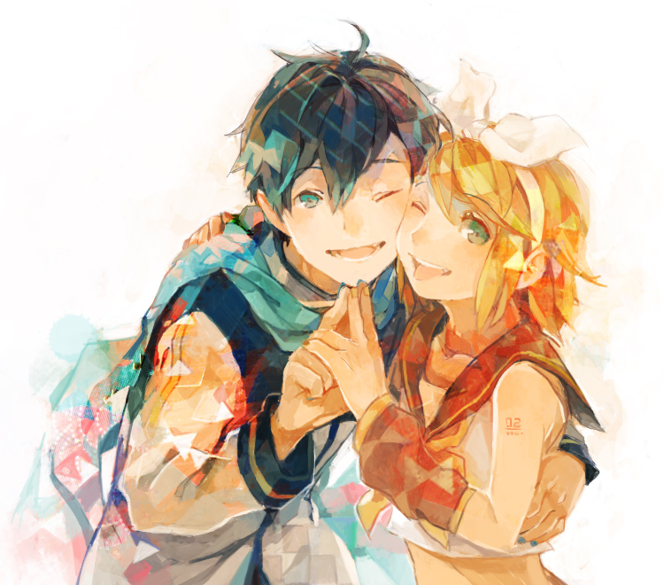 kagamine rin and kaito (vocaloid) drawn by 8'108