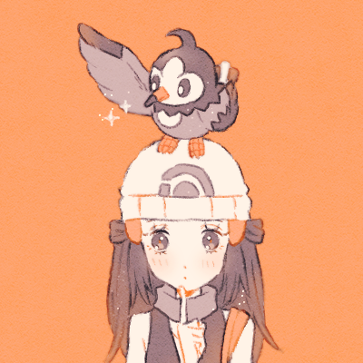 dawn and starly (pokemon and 1 more) drawn by ryokuno_green