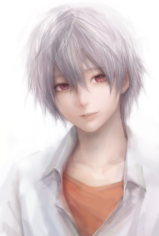 nagisa kaworu (neon genesis evangelion) drawn by miche