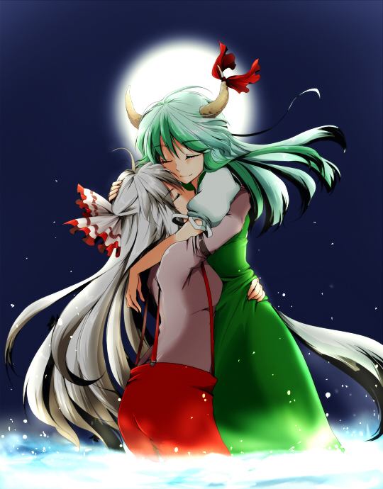 fujiwara no mokou, kamishirasawa keine, and ex-keine (touhou) drawn by ifuji_sakura