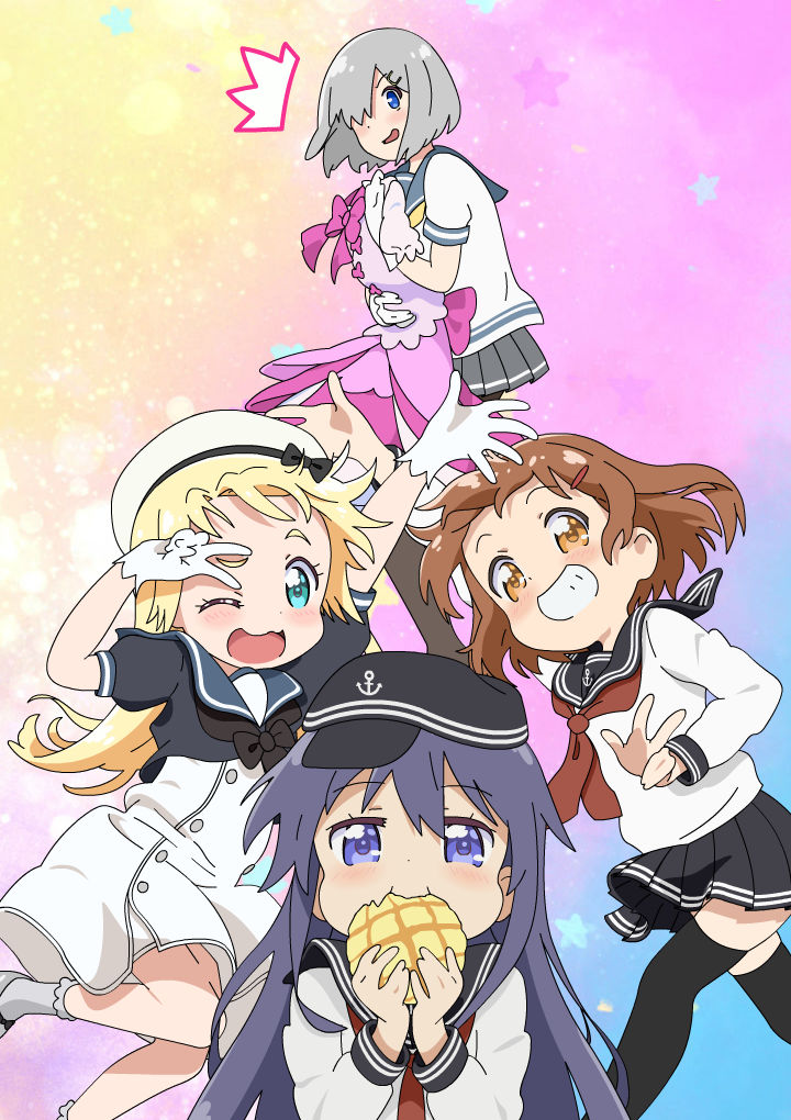 ikazuchi, akatsuki, hamakaze, and jervis (kantai collection and 1 more) drawn by sugapi