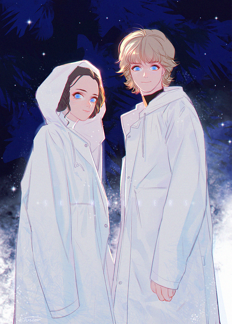 princess leia and luke skywalker (star wars and 1 more) drawn by krusier