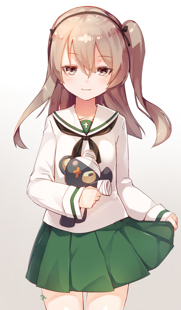 shimada arisu and boko (girls und panzer) drawn by meth_(emethmeth)