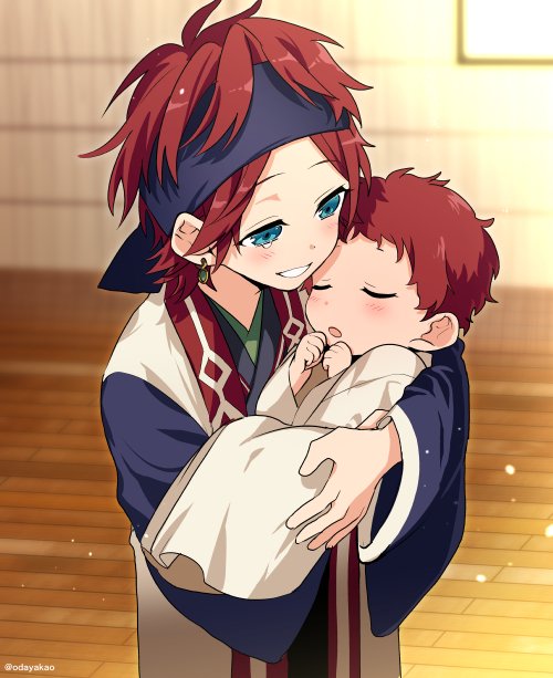 amagi rinne and amagi hiiro (ensemble stars!) drawn by odayakao