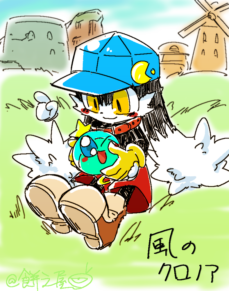 pac-man, klonoa, and huepow (kaze no klonoa) drawn by ayuayu226