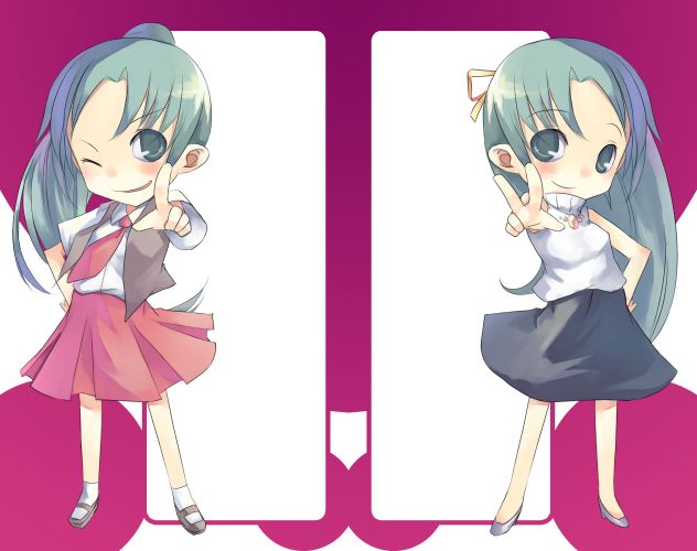 sonozaki mion and sonozaki shion (higurashi no naku koro ni) drawn by mikage_sekizai