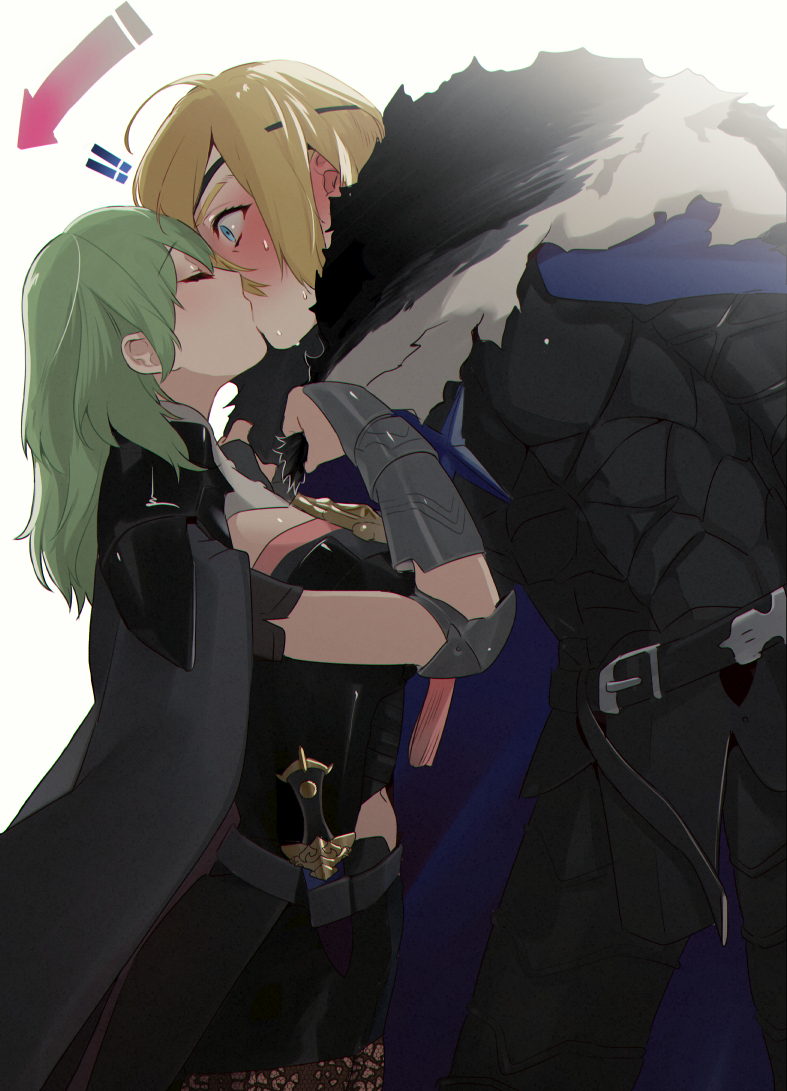 dimitri alexandre blaiddyd and female byleth (fire emblem and 1 more) drawn by emcgame