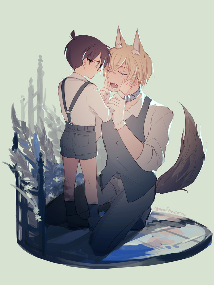 edogawa conan and amuro tooru (meitantei conan) drawn by jikei