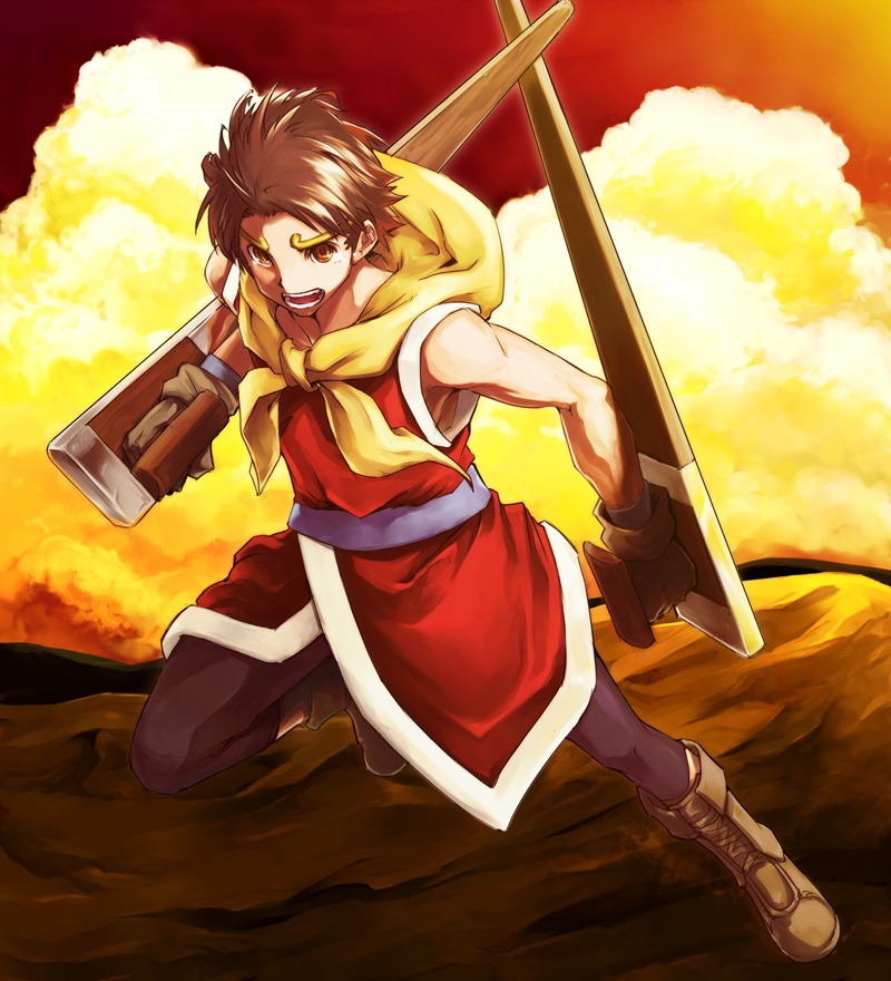 riou (gensou suikoden and 1 more) drawn by jiji_(wander_plug)
