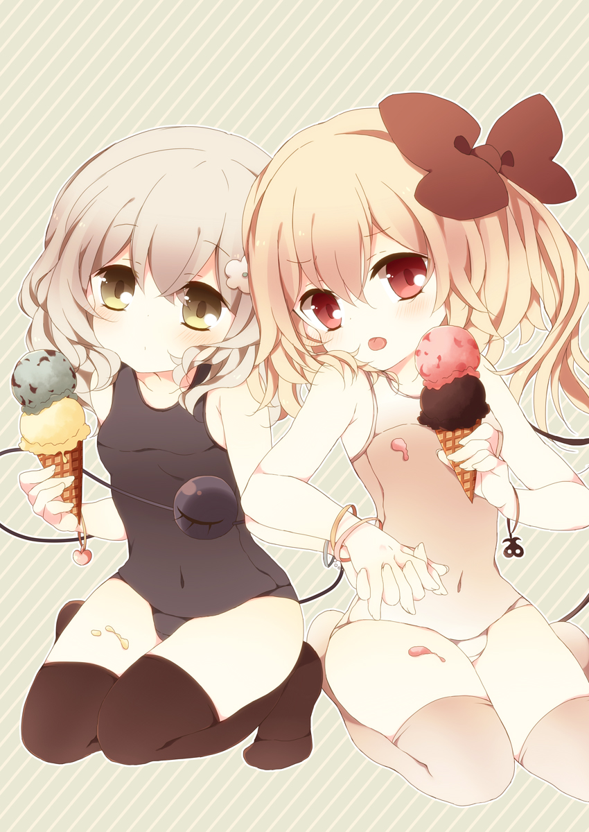 flandre scarlet and komeiji koishi (touhou) drawn by anju_(mocomocousagi)