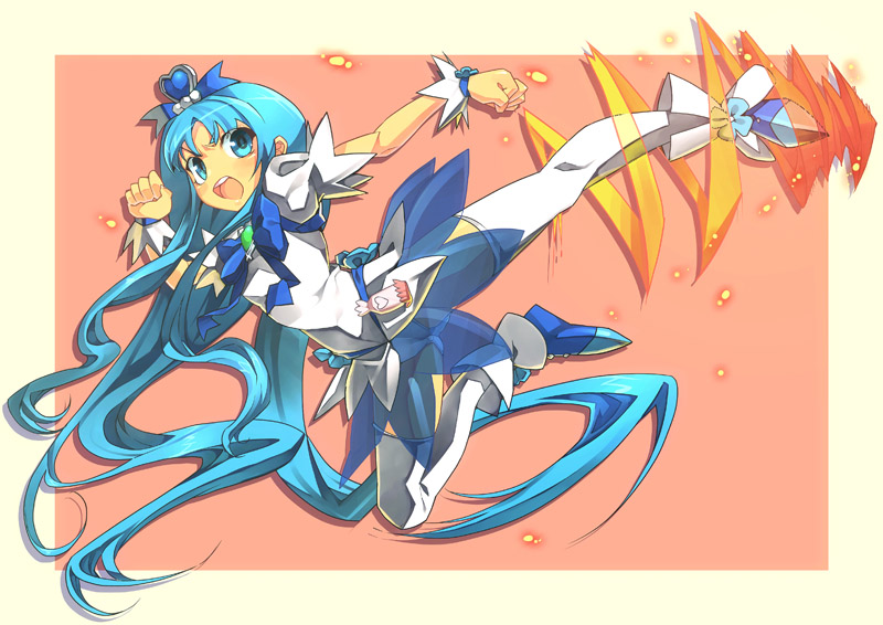 kurumi erika and cure marine (precure and 2 more) drawn by is_ii