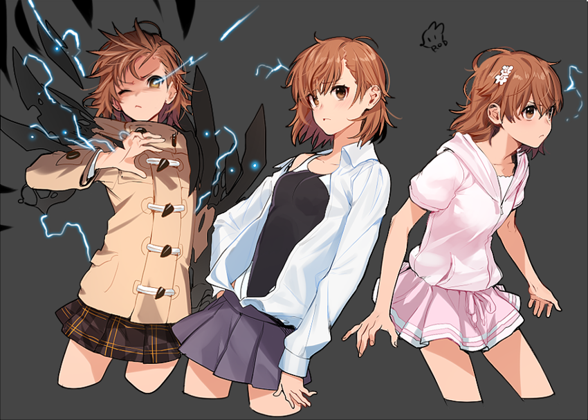 misaka mikoto (toaru majutsu no index and 2 more) drawn by rod_(rod4817)