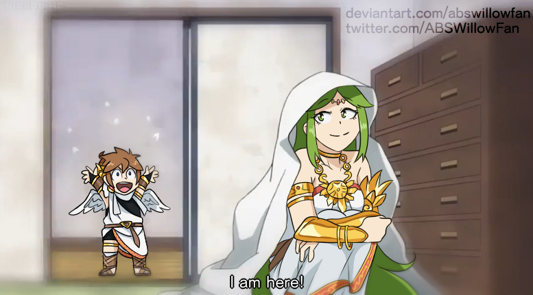 palutena and pit (boku no hero academia and 1 more) drawn by abswillowfan