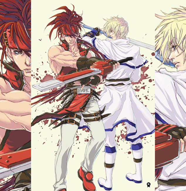 sol badguy and ky kiske (guilty gear) drawn by fundoshi_(tofupoid)