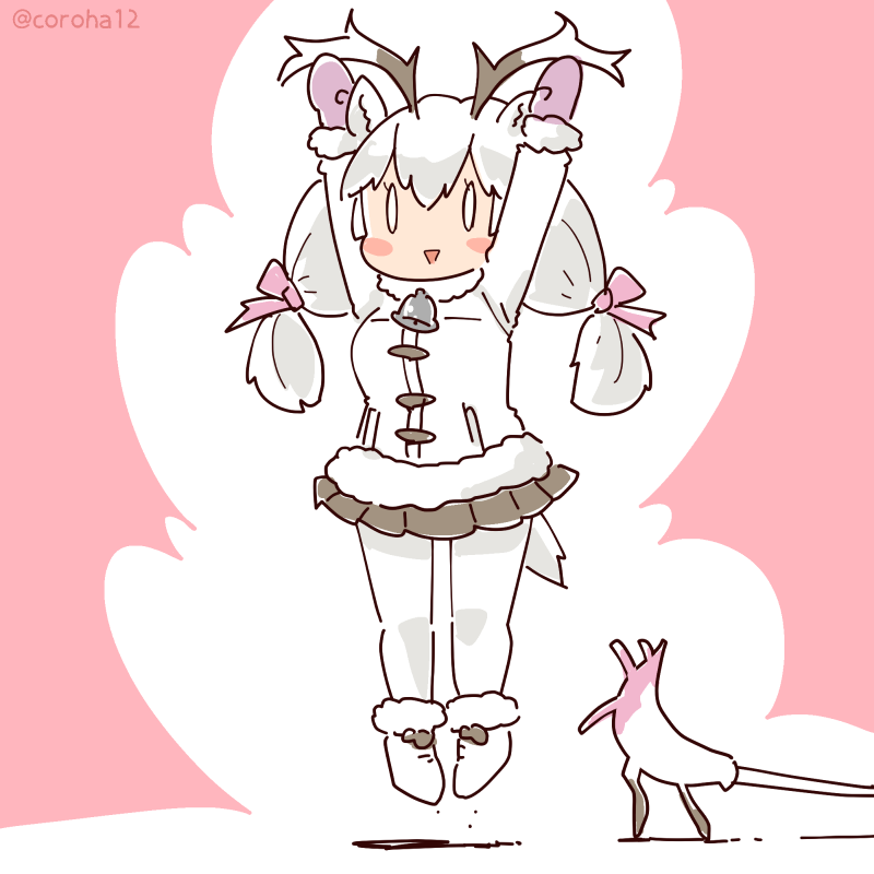 white reindeer (kemono friends and 1 more) drawn by coroha
