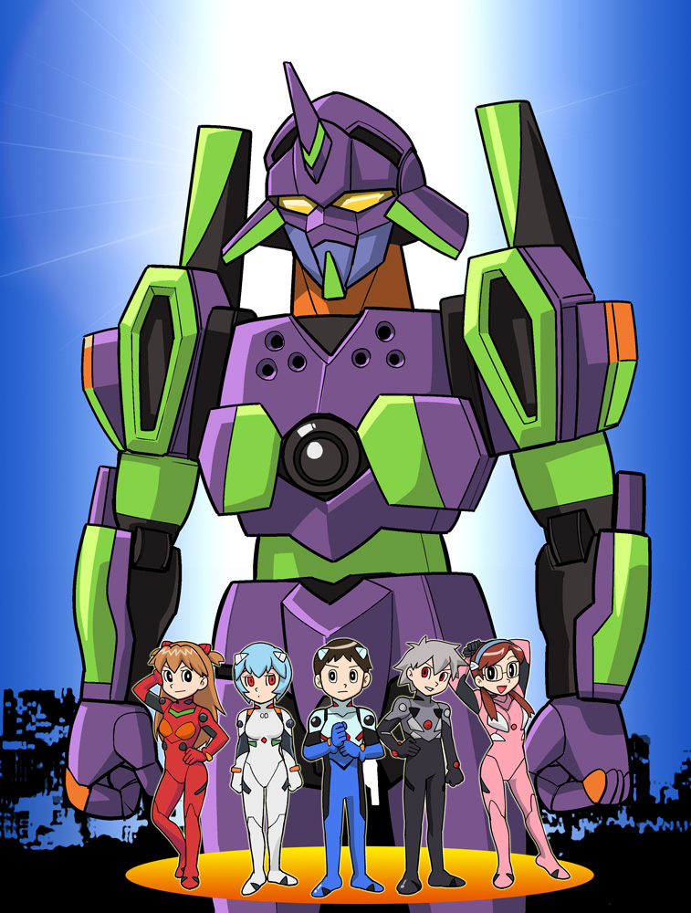 souryuu asuka langley, ayanami rei, ikari shinji, nagisa kaworu, makinami mari illustrious, and 1 more (neon genesis evangelion and 1 more) drawn by ueyama_michirou