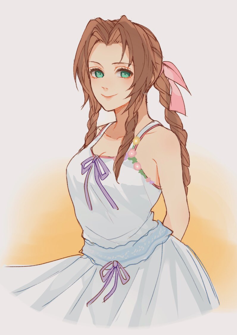 aerith gainsborough (final fantasy and 2 more) drawn by 0_ebj