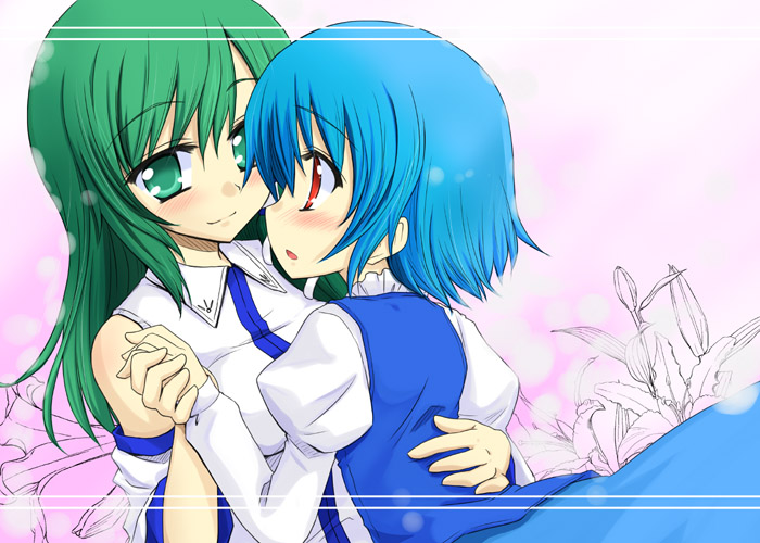 kochiya sanae and tatara kogasa (touhou) drawn by kazami_ruku