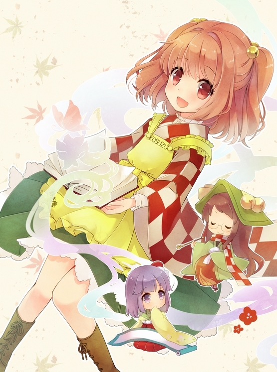 hieda no akyuu, futatsuiwa mamizou, and motoori kosuzu (touhou) drawn by sen1986