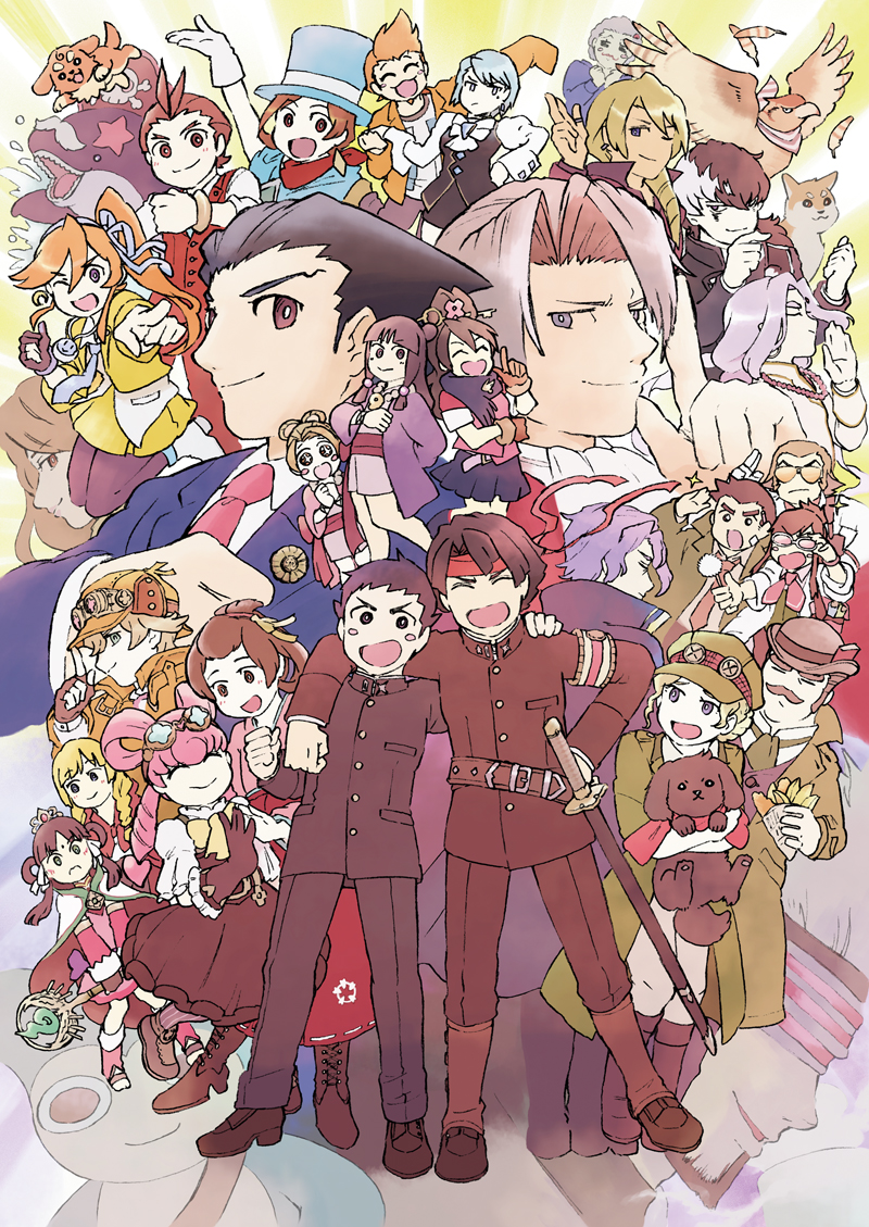 phoenix wright, miles edgeworth, maya fey, franziska von karma, dick gumshoe, and 10 more (ace attorney and 1 more) drawn by cro_iz