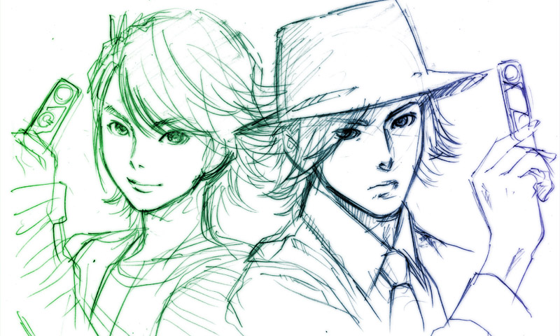 philip and hidari shoutarou (kamen rider and 1 more) drawn by kabashima_yousuke