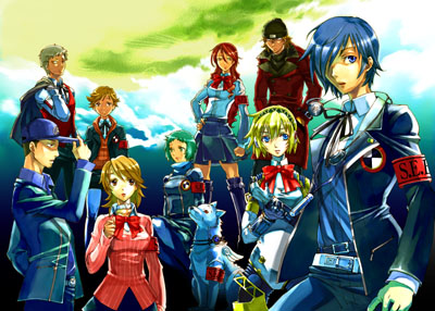 yuuki makoto, aigis, takeba yukari, kirijou mitsuru, yamagishi fuuka, and 5 more (persona and 1 more) drawn by kotobuki_toro